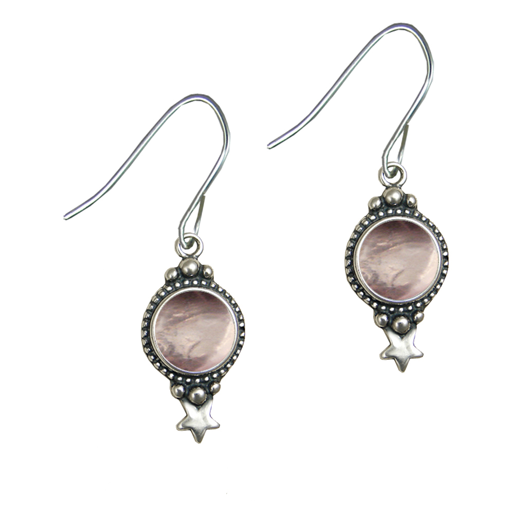 Sterling Silver Drop Dangle Earrings Rose Quartz Sterling Silver Drop Dangle Earrings Rose Quartz